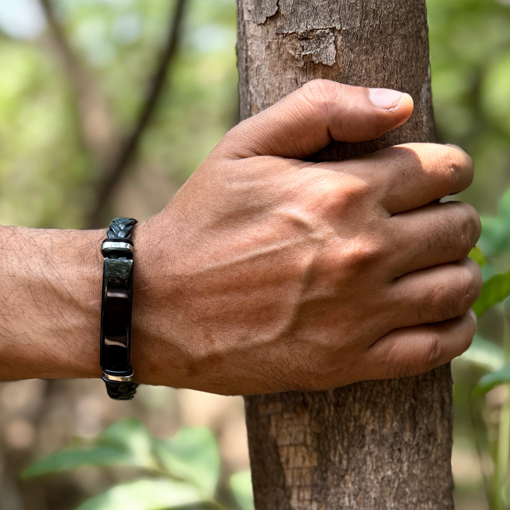 Layered Braided Leather Bracelet
