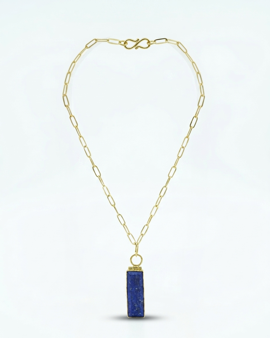 Blue Bar Pendant Necklace
