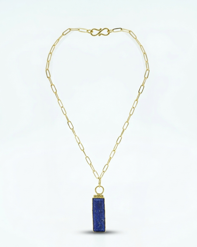 Blue Bar Pendant Necklace