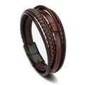 Layered Braided Leather Bracelet