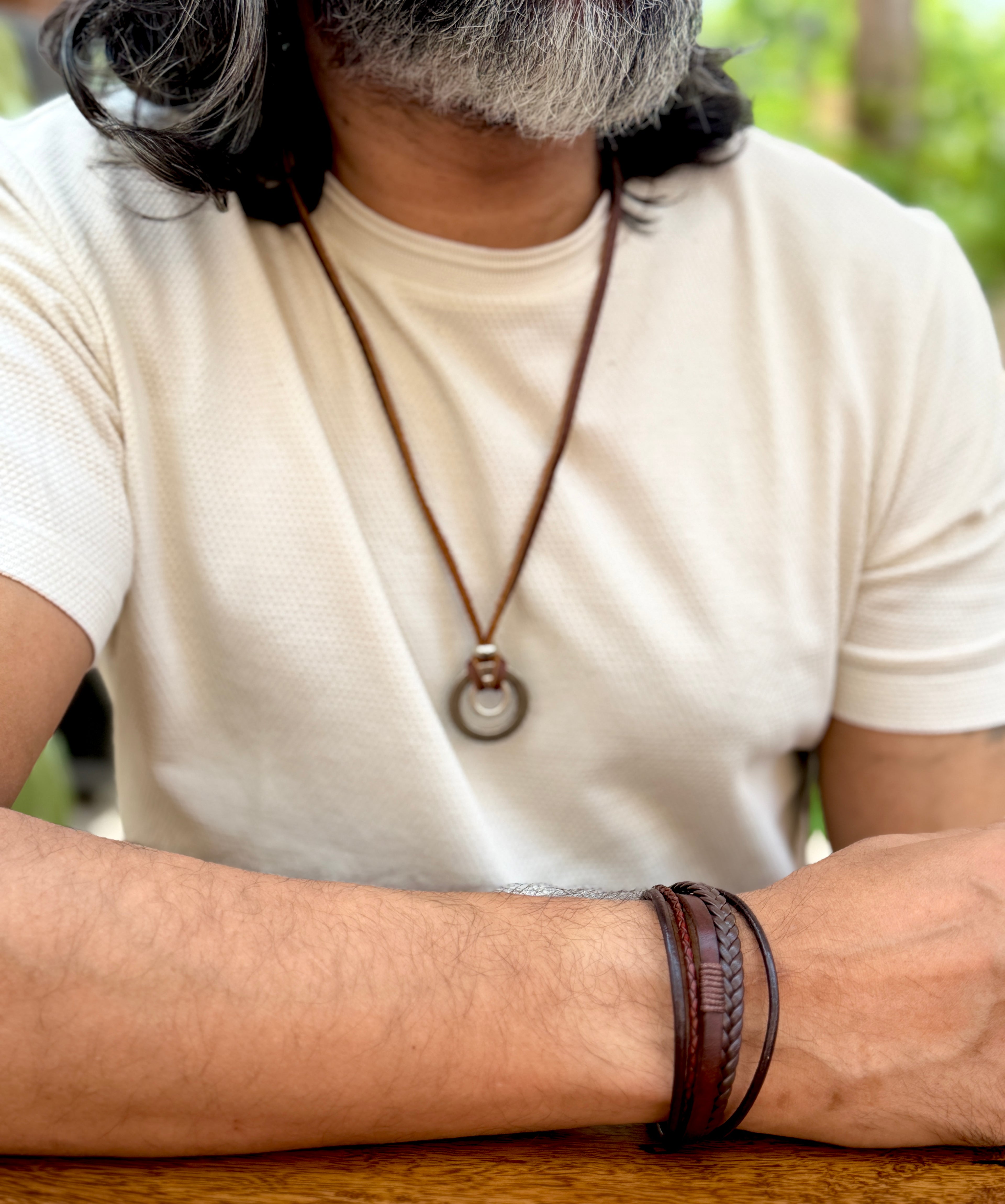 Layered Braided Leather Bracelet