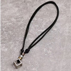 Geometric Cube Leather Pendant Necklace