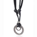 Minimal Ring Leather Pendant Necklace