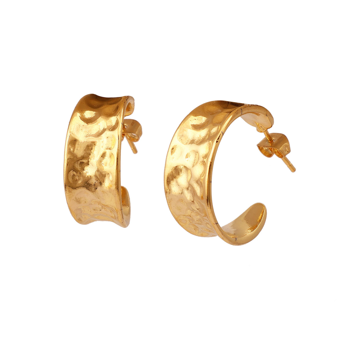 LUNA HAMMERED HOOPS